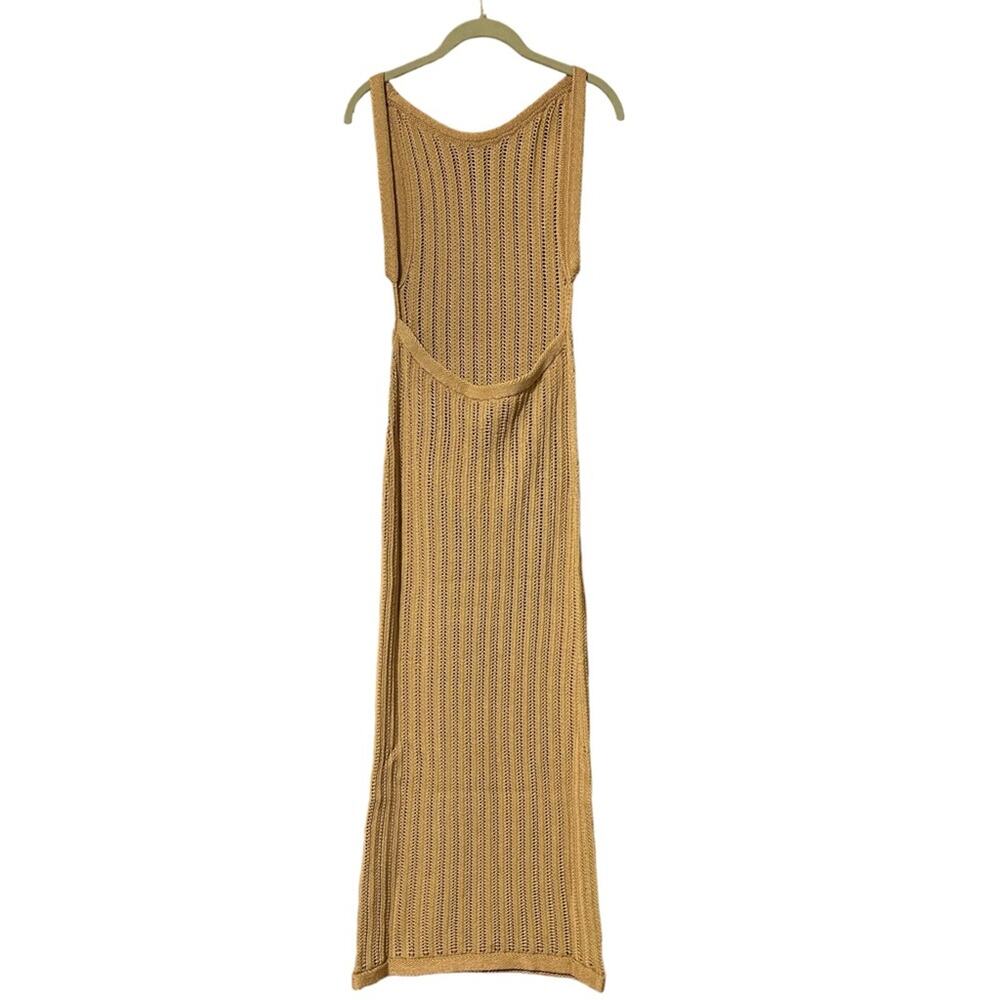 Savannah Morrow The Label Knit North Backless Cotton Dress Cafe Size Medium NWT - Picture 3 of 9